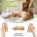 Pawaboo Deshedding Brush for Dogs & Cats, Dog Hair Removal Comb with Ergonomic Gripping, Wooden Grooming Shedding Brush for Short Hair Dogs and Cats, Hangable Pet Cleaning Comb Supplies, 5.1 Inch
