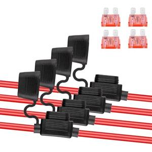 Beaiguna 3PCS 10 Gauge Inline Fuse Holder with 12V 40 AMP, Professional ATC Standard Car Automotive Marine Waterproof in Line Blade Fuse Holder