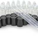 24, Clear, Mini (Approx. 4 ml, 1/8 fl. oz) Glass Roll on Bottles, with 3-3 ml Droppers