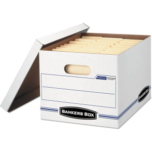 Bankers Box 12-Pack Basic Duty File Storage Boxes with Lids, Letter/Legal, STOR/FILE, (00703)