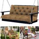 Porch Swing Cushions 2 Seater Replacement Thicken 5" Waterproof Swing Cushions for Outdoor Furniture Bench Patio Swing Cushion with Backrest & Ties(Coffee 48x40x5inch)