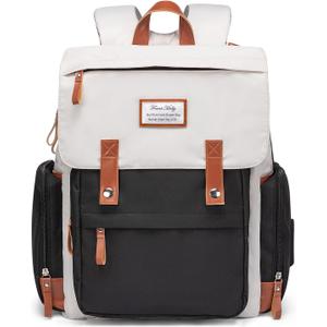 Frank Mully Diaper Bag Backpack Large Multifunction Travel Baby Bag for Mom Dad Black White