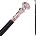 Vintage Rosewood Walking Cane with Silver Brass Head  Handmade Wooden Walking Stick for Men & Women, Antique Style  Gift for Seniors & Gentlemen