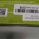 Rabenda 12 Pcs Rug Tape, Non Slip Rug Pads Grippers for Hardwood Floors and Tiles, Reusable Carpet Tape for Area Rugs, Double-Sided Adhesive Rug Stickers Keep Corners Flat (Black)