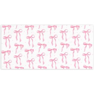 Coquette Preppy Pink Bow Beach Towel - Aesthetic Girly Preppy Ribbon Pool Towels Microfiber Absorb Water Travel Towels 60x30 Inches for Bathroom Kitchen Gym Yoga, Gifts for Girls Lady
