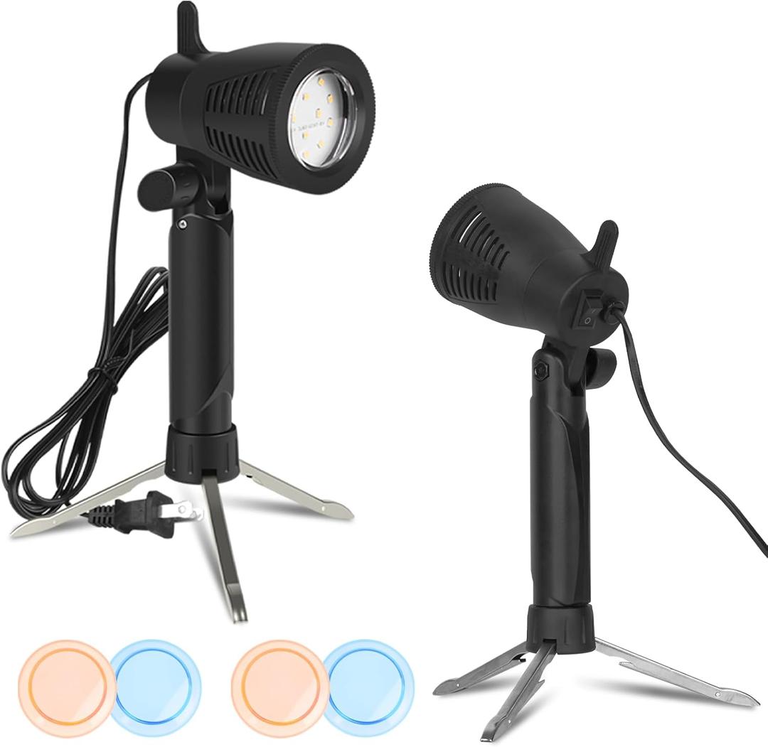 EMART Photography LED Continuous Light Lamp 5500K Portable Camera Photo Lighting for Table Top Studio - 2 Sets