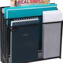 Mind Reader Vertical File Storage, Desktop Organizer, Workspace, Office, Metal Mesh, 12.5"L x 3.75"W x 11.5"H, Black
