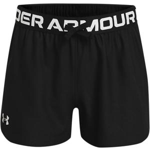 Under Armour Girls' Play Up Solid Shorts (Medium, Black (001)/Metallic Silver)