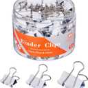 NEEWAY Binder Clips Assorted Sizes, White Binder Clips Set for Office and Home Use - Pack of 100