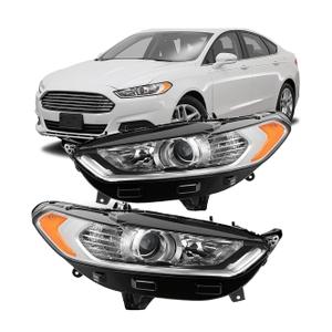 labwork Headlights Assembly Replacement for Fusion 2013 2014 2015 2016 4Door Sedan Halogen Models Front Lights HeadLamps Projector Chrome Headlights Driver and Passenger Side