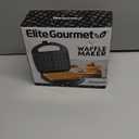 Elite Gourmet Maxi-Matic Electric Nonstick Belgian Waffle Iron Snack Maker Machine, Breakfast, Sandwiches, Compact & Portable, 2 Slice, Black