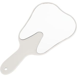 Annhua Handheld Mirrors with Handle Small Face Mirror, Tooth Shaped Hand Mirror Makeup, Used for Dentist Office, Clinic, Bathroom, Barber and Salon - White