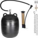 8 Inch Inflatable Pipe Plug Kit with Fast Air Pump & Extension Hose, Heavy Duty Rubber Sewer Test Ball with Safety Chain & Valve Tool for Drain Blocking & Leak Testing(Fits 7.8"-8.2" Pipes)