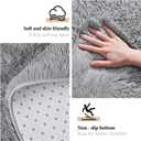 Large Round Area Rug for Living Room, 7x7 Fluffy Soft Circle Rugs for Bedroom, Washable Plush Shaggy Indoor Floor Bedside Kids Girls Nursery Room Circular Carpet, Home Decor Aesthetic, Grey