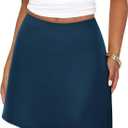 BTFBM Women Mini Skirts 2025 Trendy Summer Silk Satin Short Skirt High Waisted A-Line Club Party Going Out Fall Skirts, XXL