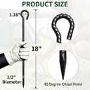 18 Inch Rebar Stakes 1/2" Diameter 12 Pack Heavy Duty Tent Stakes with Loop