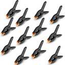 Rondauno Spring Clamps 12 Pack, 3.5 inch Spring Clips for Crafts & Professional Backdrop Clips, Heavy Duty Plastic Clamps for Woodworking
