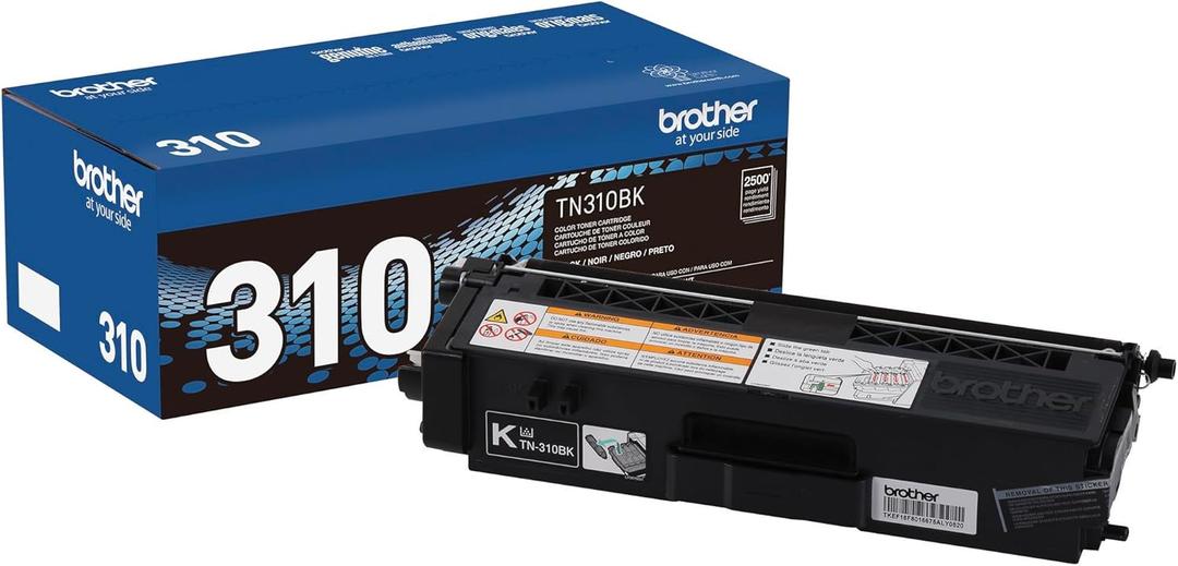 Brother Genuine Standard Yield Toner Cartridge, TN310BK, Replacement Black Toner, Page Yield Up To 2,500 Pages, TN310