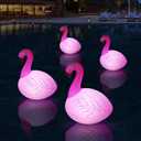 Solar Floating Lights 4PCS, Flamingo Floating Pool Lights Solar Powered, IP68 Waterproof Glow in the Dark LED Flamingo Pool Light for Garden, Yard, Patio, Party Decoration