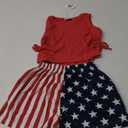 Arshiner Girls Summer Clothing Sets 2 Piece Outfits Knit Ruched Knot Side Tank Top and High Waist Shorts with Pockets (11-12 Years, Red 4th of July)