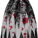 ReliBeauty Ghost Zombie Bride Costume for Girls with Veil and Flower (5/120, Black)