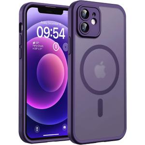 TOCOL for Phone 12 Case, Compatible with Magsafe Charger, Full Camera Protection, Drop Protection, Translucent Matte Phone Case for iPhone 12 6.1 inch (Midnight Purple)