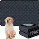 FunFurry Washable Pee Pads for Dogs - 2 Pack Reusable Pee PadsWaterproof Puppy PadsPet Training PadsSuper Absorbent with Dog Paw Shape Non-Slip Backing (Dark Grey, 24" X 36" - 2 Pack)