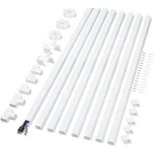 Cord Covers for Wires on Wall Extra-Long, 26.25ft TV Cord Hider Kit, Paintable Cable Management Concealer, TV Wire Hider for Wall, White Cord Raceway Channel, 8 x L39in x W0.95in x H0.55in
