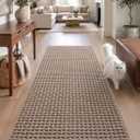 DEXI Hallway Runner Rug 24x72, Non Slip Runner Rugs Washable, Beige