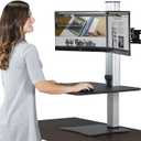Victor DC450 Dual Monitor Electric Standing Desk, Black, 28 inch Wide Work Surface, Compatible with Any Standard Desk, Monitor Mount Included