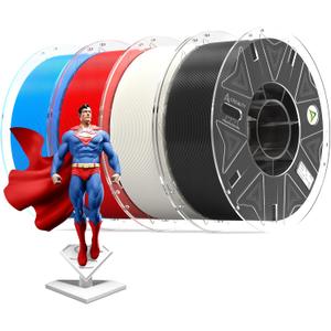 Official CREALITY Hyper PLA RFID Filament 1.75mm 4KG for K2 Plus Combo, High Speed 30-600mm/s 3D Printer Filament, 4Pack(8.8lbs)/Spool Hyper PLA RFID Support CFS,Most 3D Printers,Black& White&Blue&Red