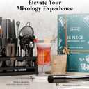 BARE BARREL Mixology Bartender Kit Bar Set | 16-Piece Cocktail Shaker Set | Martini Barware Mixing Tools for Home Bartending | Incl. 35 Recipe Cards | Gift Set (28oz Boston Shaker, Jet Black/Black)