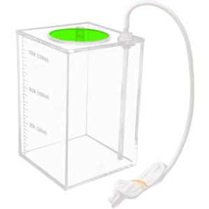 Aquarium Choice Acryli Made Liquid Storage Bucket Dosing Pump Reservoir Container (4.25 * 4.25 * 6.5 Inch;1500ml/1.5LGreen Version)