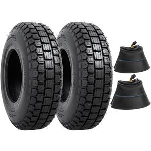 4.10/3.50-6 Tires and Heavy Duty Inner Tubes for 4 Wheelers ATV,Quad Lawn, Mower, Wheelbarrows, Go Kart,Snow Blower, Tractors, Hand Trucks, Trolleys, Mini Bike Tires and Tubes (2 Pcs)