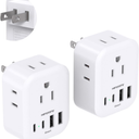 2 Pack US to Japan Travel Plug Adapter, HANYCONY Japan Power Adpter with 4 Outlets 4 USB Ports(2 USB C), Type A Plug Adapter for Amercian USA to Japanese China Canada Mexico Philippines Peru
