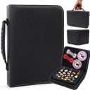 Funcolor Pin Trading Books for Collector: 6-Page Detachable Black Portable PU Leather Enamel Pins Display Album Case for Storage - Handle Travel Pin Folio Bags Holder for Collection