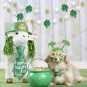 Aukolass St. Patrick's Day Felt Ball Garlands, Green Shamrock Garlands Banner for Home Decorations