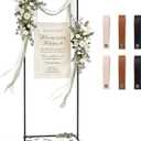 Wedding Welcome Sign Stand, 79" Extra-Tall Height - Black Metal Sign Holder with 6 Leather Straps, Easel Stand for Seating Charts & Event Décor