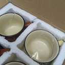 Patelai 4 Pcs Farmhouse Coffee Cups Mini Espresso Cups 5 oz Cute Mugs Set with Handle for Coffee Bar Decoration Holiday Party Gift