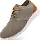 VILOCY Men's Fashion Dress Sneakers Casual Walking Shoes Business Oxfords Comfortable Breathable Lightweight Tennis (10 Wide, Khaki)