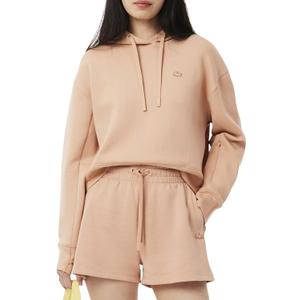 Lacoste Women's Short Cut Cutton Hoodie, Latte, 4