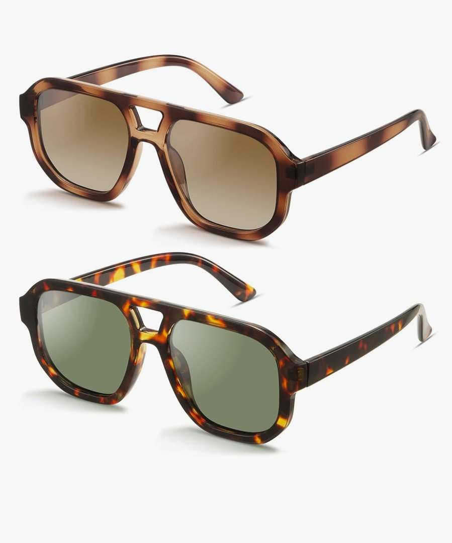 livho Trendy Polarized Square Aviator Sunglasses Women Men Square Eyewear Frame, Retro Sun Glasses for Women Men 2025 Shades