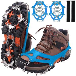 MAX Crampons for Shoes, Traction Cleats Ice Snow Grips with 19 Stainless Steel es, Shoe Talons Anti - Slip Boots es for Walking, Jogging, Climbing and Hiking
(Small)