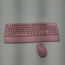 MEETION Wireless Keyboard and Mouse, Full-Sized Cordless Keyboard with Wrist Rest and 3 DPI Adjustable Mouse, 2.4G Wireless, Compatible with PC/Computer/Laptop/Windows/Mac, Pink