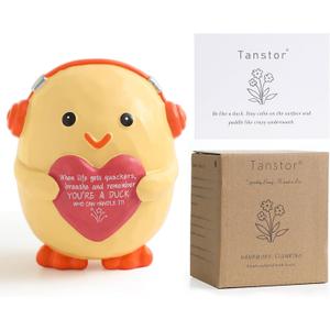 Inspirational Gifts for Women, Emotional Positive Support Resin Duck, Encouragement Gift for Office Desk Decor, Christmas Stocking Stuffers for Family Friend Coworker