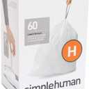 Simplehuman Trash Liner Code H Custom Fit Liners White / 60 Liners (1 Count (Pack of 60))