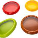 4 Pieces Set Avocado Saver, Onion Silicone Storage, Half Cut Fruit Containers - Reusable Kitchen Gadgets for Fridge - Food Huggers for Cheese, Vegetable, Tomato Holder, Lemon Fresh Stretch Pods Keeper