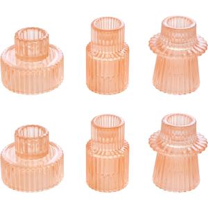 Vixdonos Taper Glass Candlestick Holders Tealight Candle Holders for Table Centerpieces, Wedding Decor and Dinner Party 