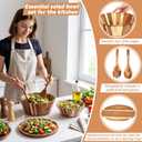 LemonRoad 2 Sets 10" 12" Large Wooden Salad Bowls Set Acacia Wooden Mixing Serving Bowls Decorative with Serving Utensils and Cover for Fruits Salad Pasta Kitchen Party