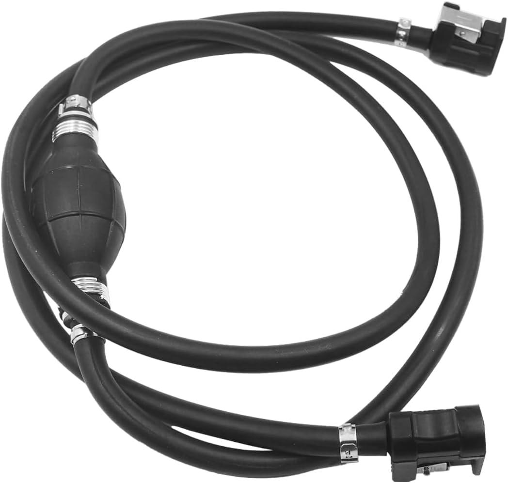Bittwee 3/8" 6.56FT Car Fuel Line Assembly Kit, Auto Steel Fuel Line Hose Clamps Primer Bulb, Compatible with Marine Outboard RVs Tractors Caravans Boats Motors Vehicles and More
